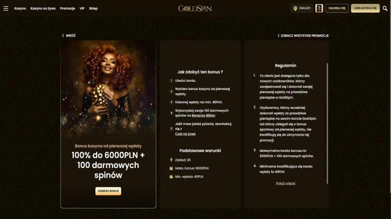 GoldSpin kasyno - najszybciej wypłacalne