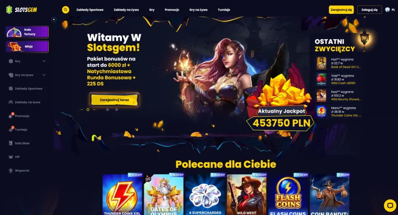 Slotsgem Casino - minimalny depozyt 25 PLN