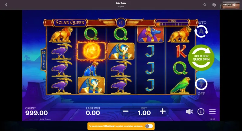 Solar Queen - gra na mały budżet w kasynie z minimalnym depozytem