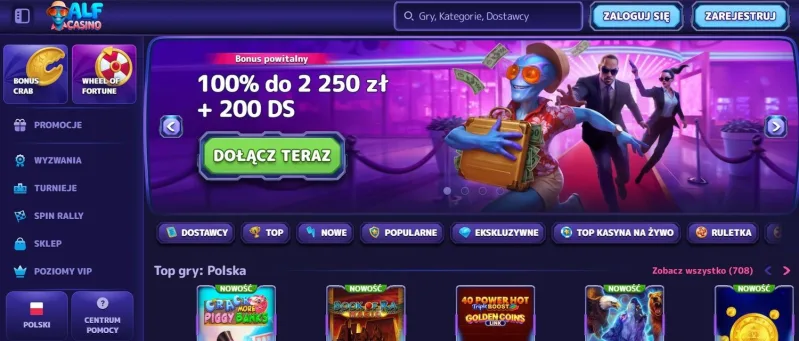 Alf Casino - kasyno z minimalnym depozytem 10 zl